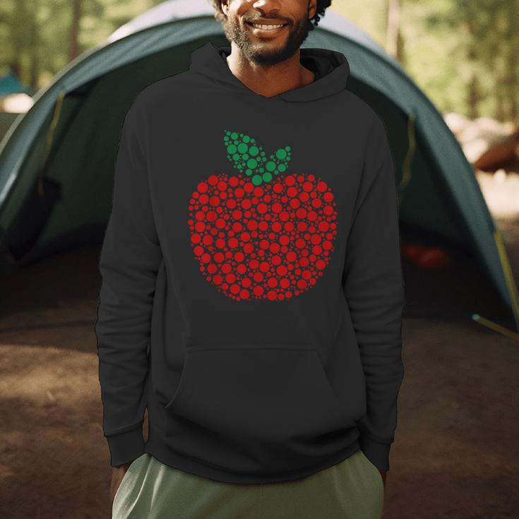 Apple Dot Pattern Art Teacher Appreciation Men Women Humor Men Hoodie, novelty gifts, funny gifts