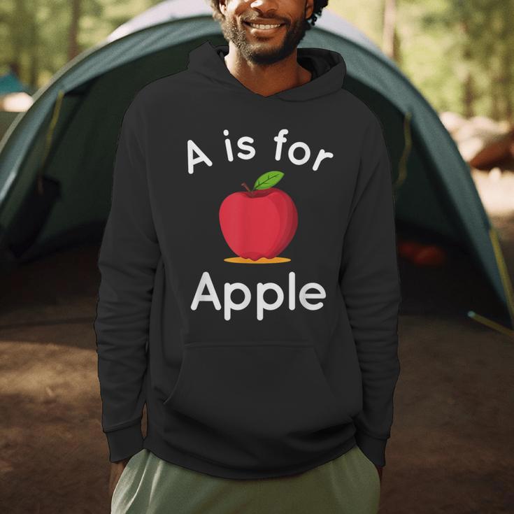 A Is For Apple Toddler Kindergarten Preschool Teacher Men Hoodie, novelty gifts, funny gifts