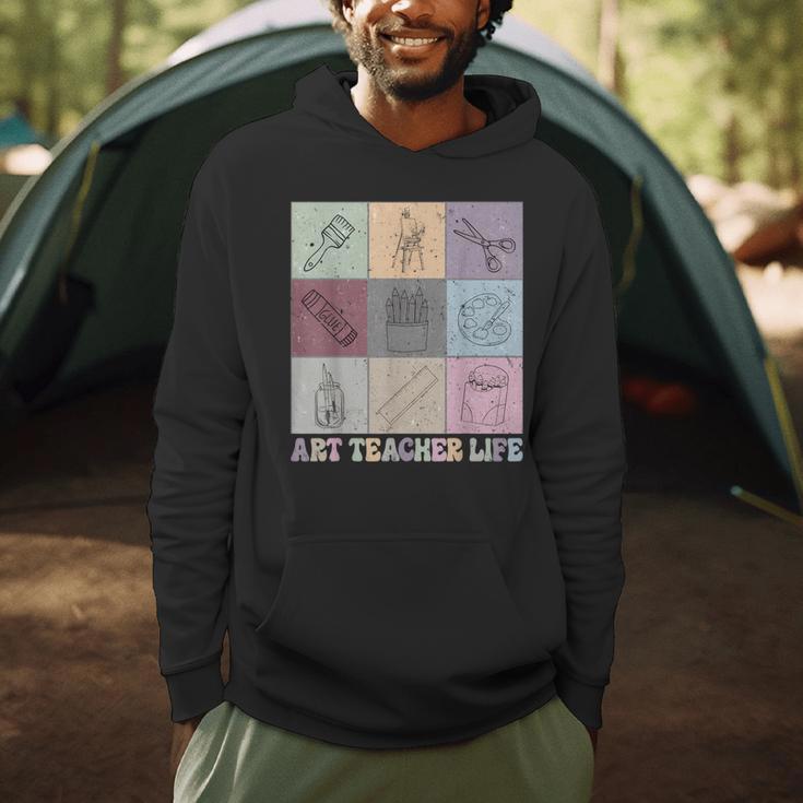 Art Teacher Life Retro Groovy Teaching Future Artists Men Hoodie, novelty gifts, funny gifts