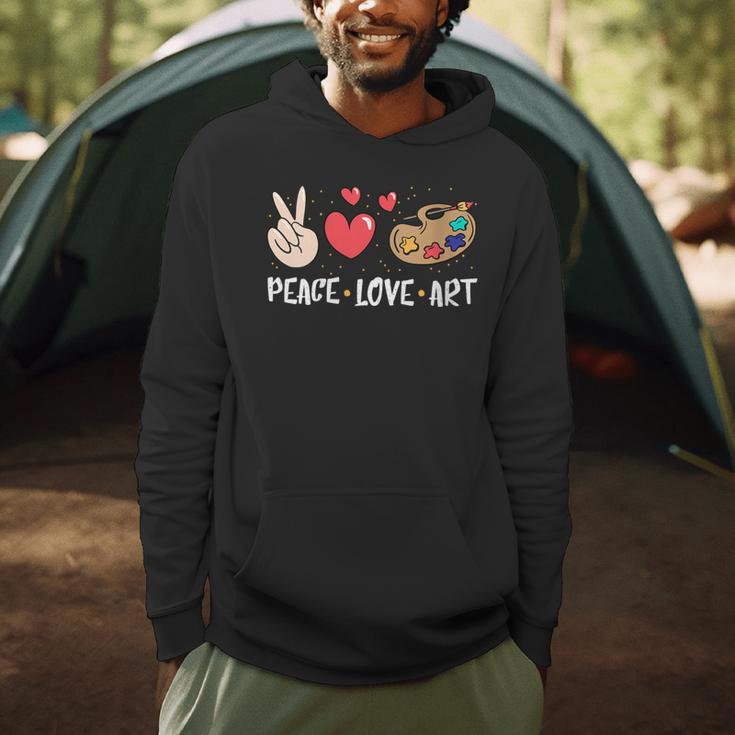 Art Teacher Peace Love Art For Artists And Painters Men Hoodie, novelty gifts, funny gifts