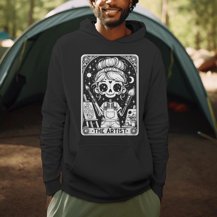 Artist Tarot Card Skeleton Painter Art Teacher Witchy Men Hoodie, novelty gifts, funny gifts