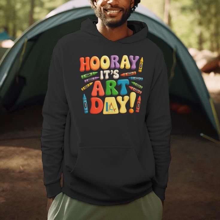 Back To School Hooray It's Art Day Art Teacher Artist Men Hoodie, novelty gifts, funny gifts