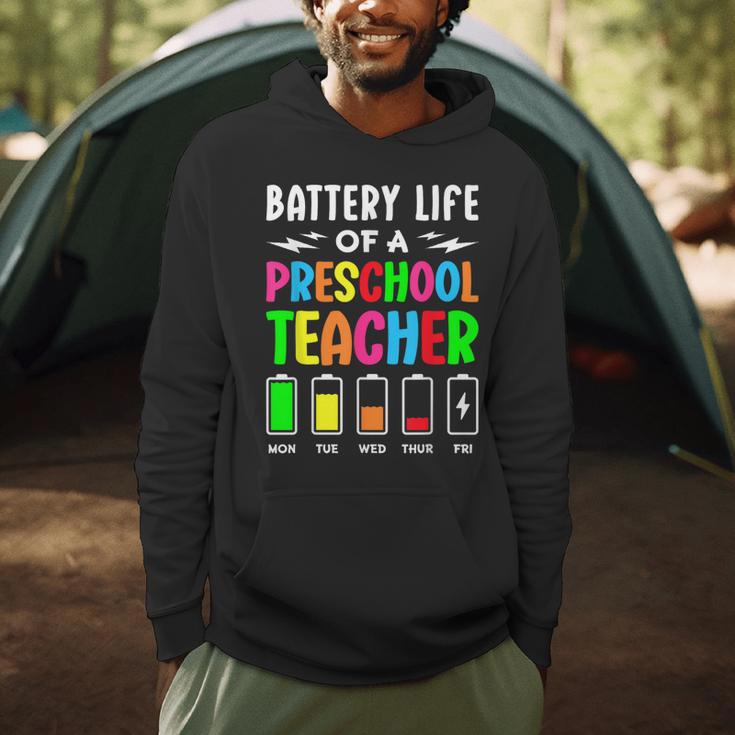 Battery Life Of a Preschool School Teacher School Week Men Hoodie, novelty gifts, funny gifts