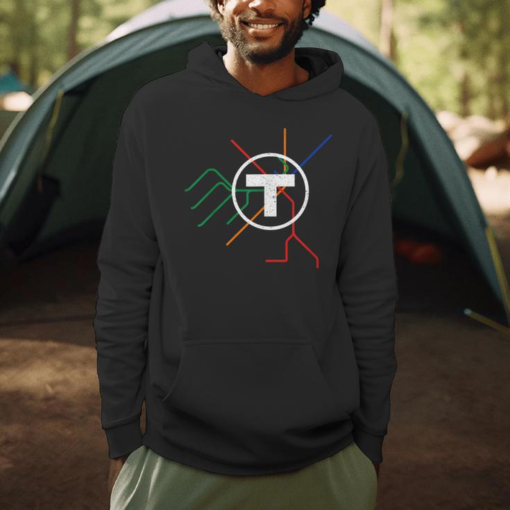 Boston T Subway Map Vintage MBTA Men Hoodie, novelty gifts, funny gifts