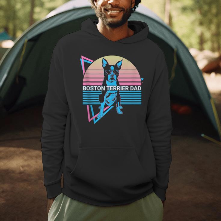 Boston Terrier Dad Retro Men Hoodie, novelty gifts, funny gifts