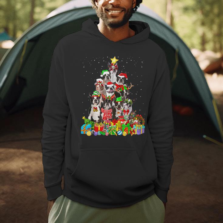 Boston Terrier Dog Christmas Tree Lights Xmas Pajama For Men Women Kids Men Hoodie, novelty gifts, funny gifts