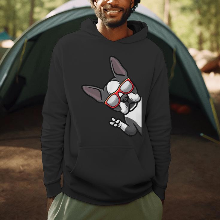 Boston Terrier Dog From Side Boston Bull Men Hoodie, novelty gifts, funny gifts