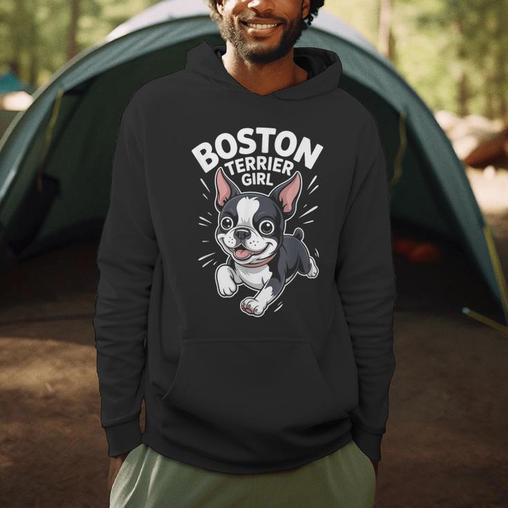 Boston Terrier Girl Cute Cartoon For Dog Owners Pet Terrier Men Hoodie, novelty gifts, funny gifts