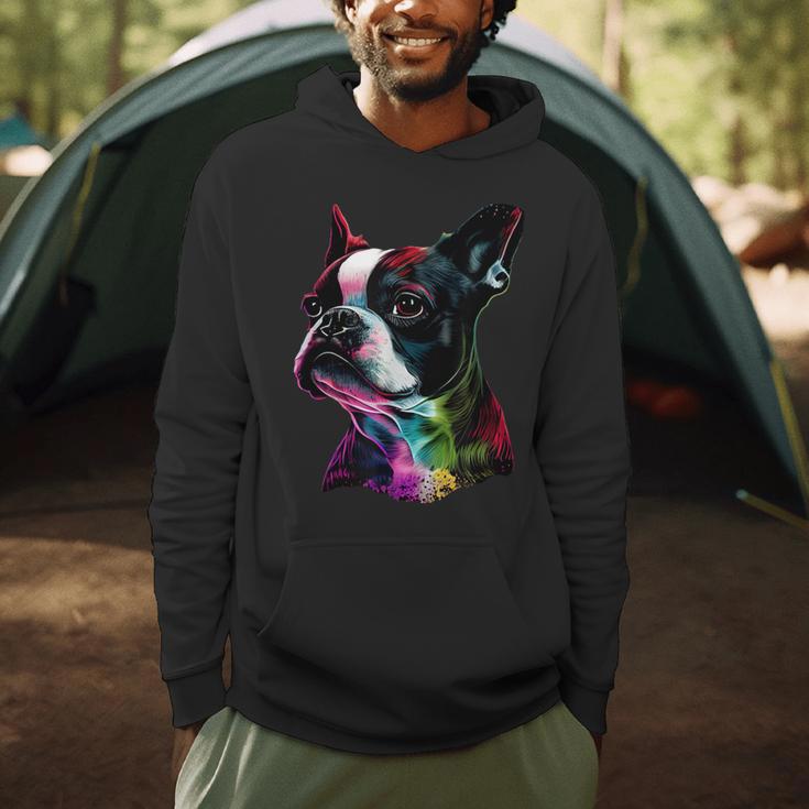Boston Terrier Lovers Colorful Pop Art Boston Terrier Men Hoodie, novelty gifts, funny gifts