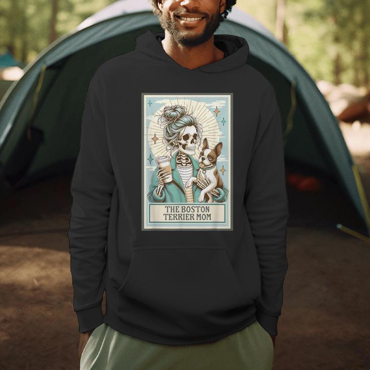 Boston Terrier Mom Skeleton Tarot Card Witch Vibes Dog Mom Men Hoodie, novelty gifts, funny gifts