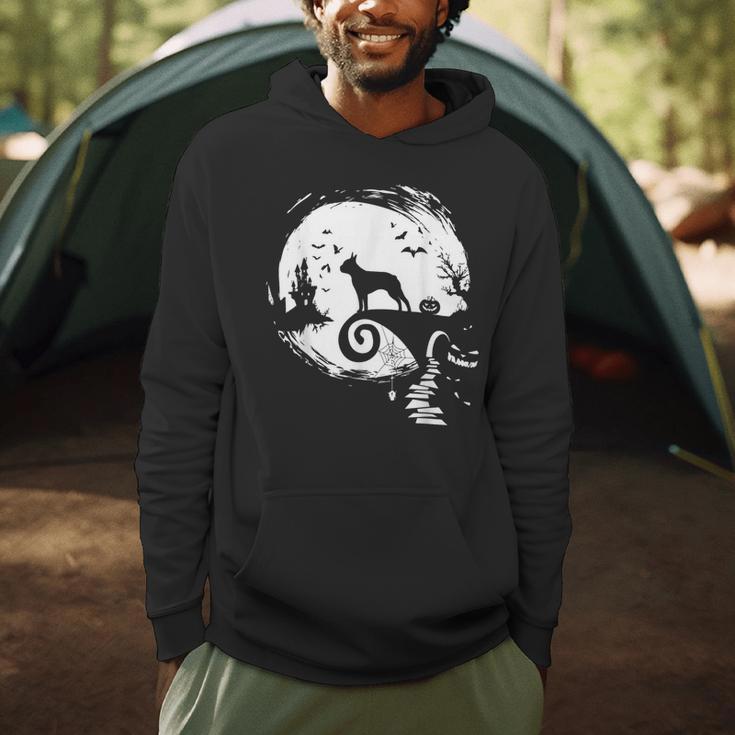 Boston Terrier And Moon Halloween Costume Dog Lover Men Hoodie, novelty gifts, funny gifts
