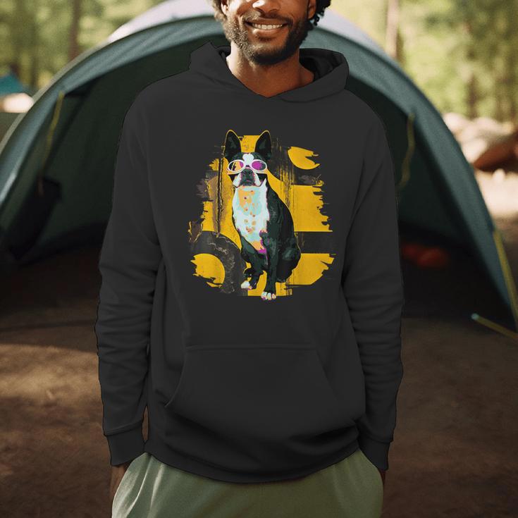 Boston Terrier s Mid-Century Modern Art s Street Grunge Men Hoodie, novelty gifts, funny gifts