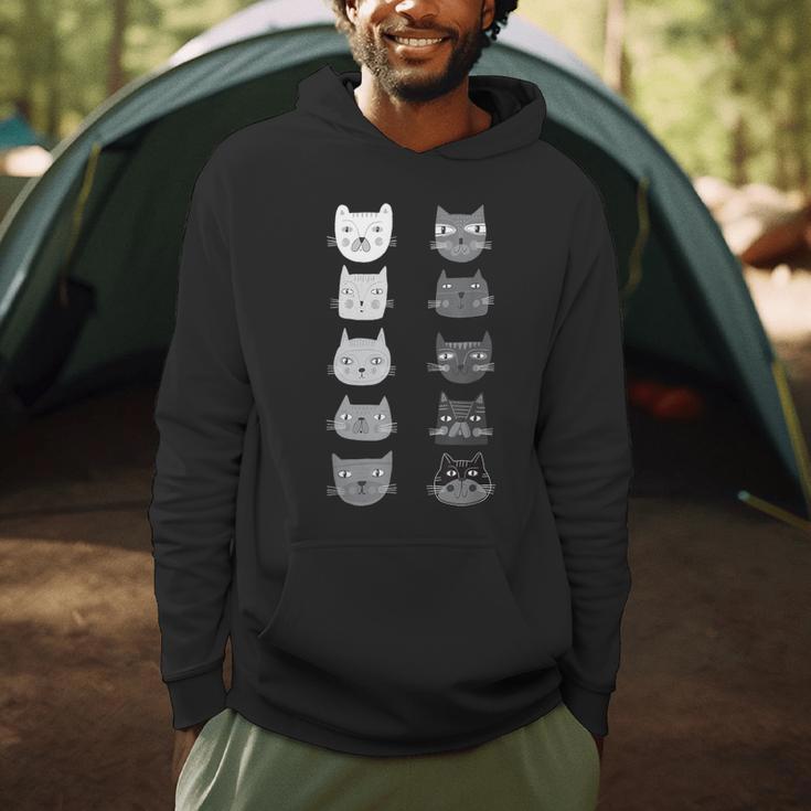 Cat Themed Artist Value Scale Educational Art Teacher Men Hoodie, novelty gifts, funny gifts