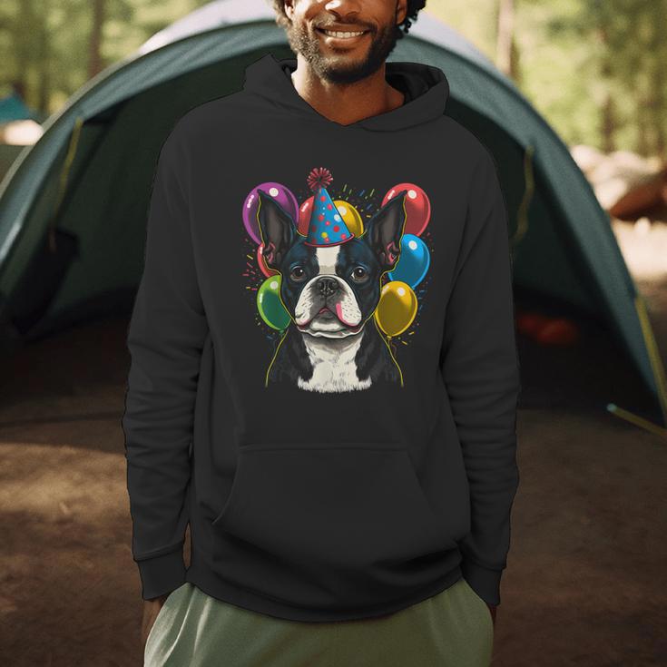 Celebration Event Birthday Party Boston Terrier Men Hoodie, novelty gifts, funny gifts