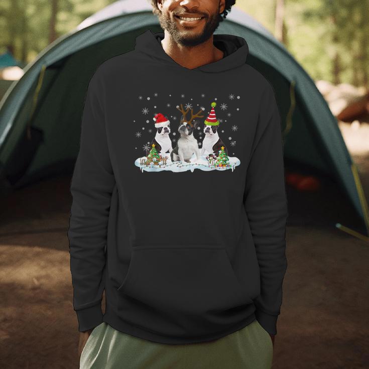 Christmas Boston Terrier Santa Dog Lover Men Hoodie, novelty gifts, funny gifts