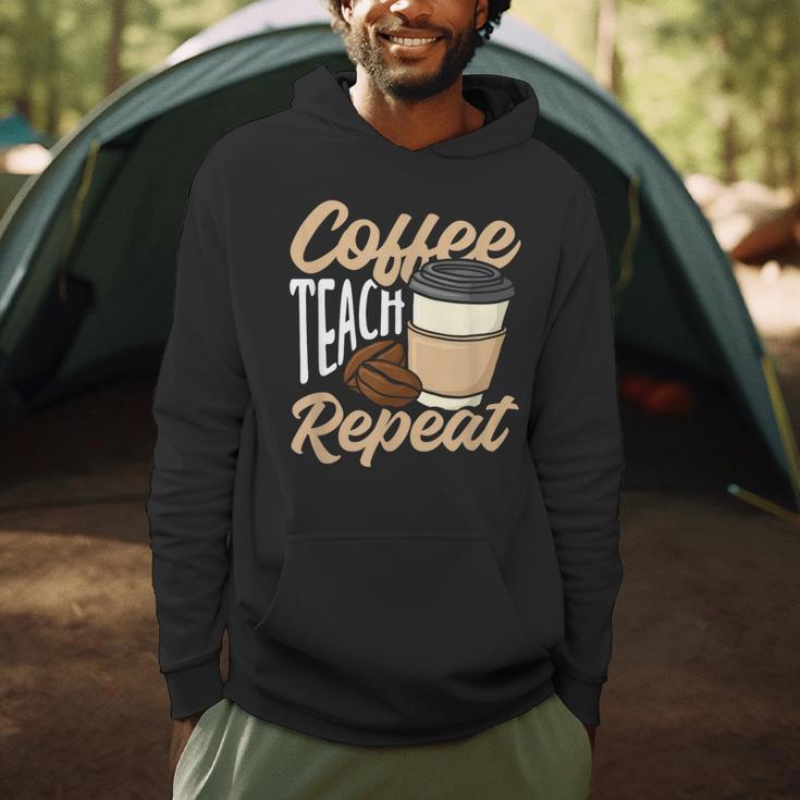 Coffee Teach Repeat Teacher Men Hoodie, novelty gifts, funny gifts