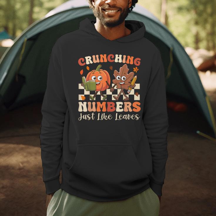 Crunching Numbers Just Like Leaves Pumpkin Fall Teacher Men Hoodie, novelty gifts, funny gifts