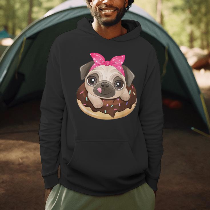 Cute Pug Shirt Donut Girls Dog Men Hoodie, novelty gifts, funny gifts