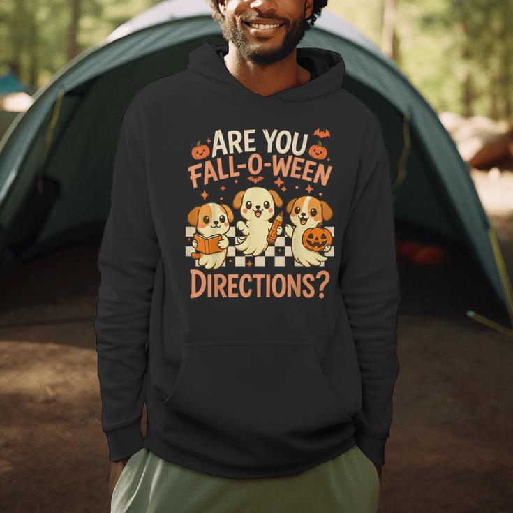 Are You Fall O Ween Directions Teacher Halloween Dog Ghost Men Hoodie, novelty gifts, funny gifts
