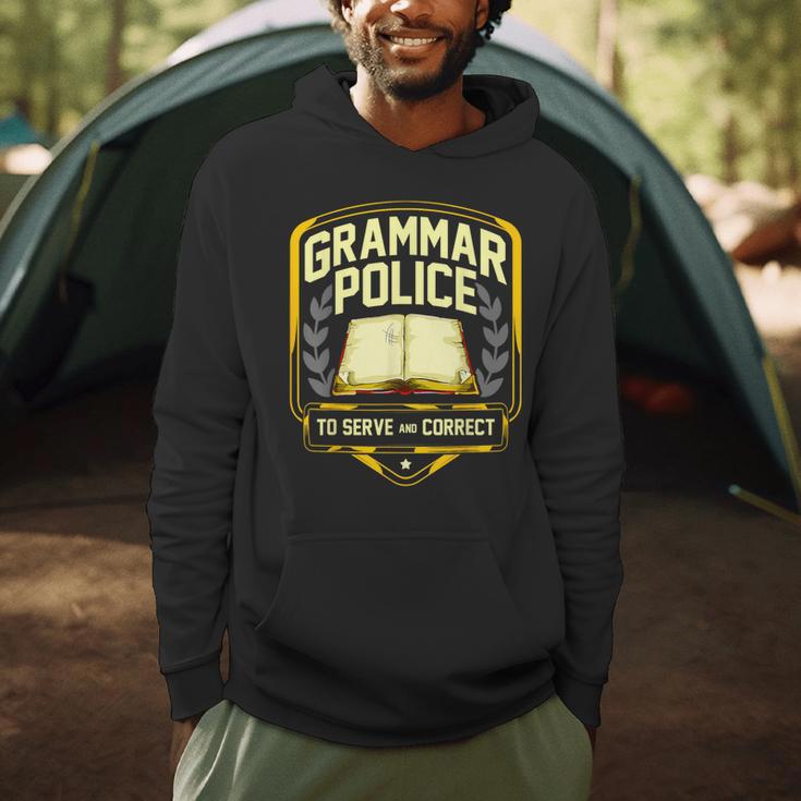 Grammar Police To Serve And Correct English Teacher Men Hoodie, novelty gifts, funny gifts