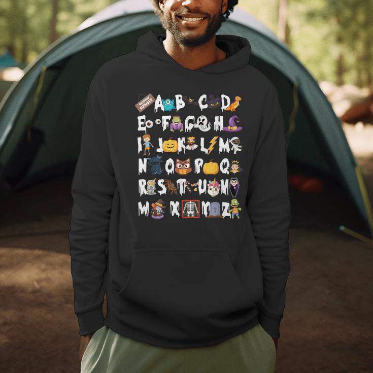 Halloween Alphabet ABCs Learning Kindergarten Teacher Men Women Kids Men Hoodie, novelty gifts, funny gifts