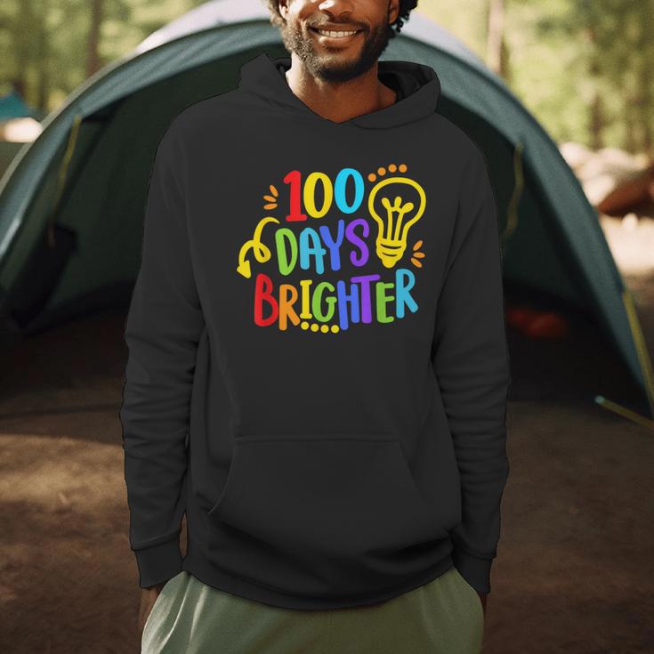 Happy 100th Day Of School 100 Days Brighter Girls Teacher Men Hoodie, novelty gifts, funny gifts