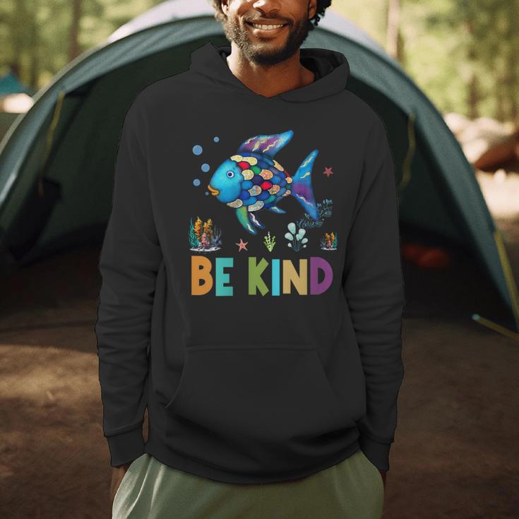 Happy First Day Of School Fish Rainbows Teacher Be Kind Men Hoodie, novelty gifts, funny gifts