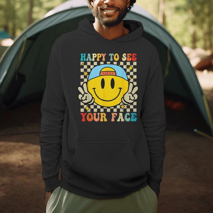 Happy To See Your Face Hippie Smile Back To School Teachers Men Hoodie, novelty gifts, funny gifts