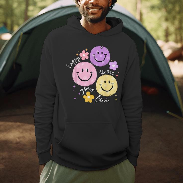 Happy To See Your Face Teacher Flower Back To School Men Hoodie, novelty gifts, funny gifts