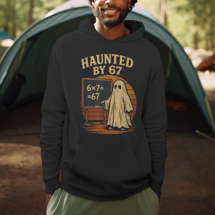 Haunted By 67 Ghost Math Joke Student Halloween Nerd Teacher Men Hoodie, novelty gifts, funny gifts