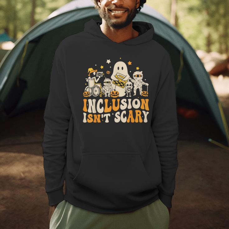 Inclusion Isn't Scary Mummy Boo Ghost Halloween SLP Teacher Men Hoodie, novelty gifts, funny gifts