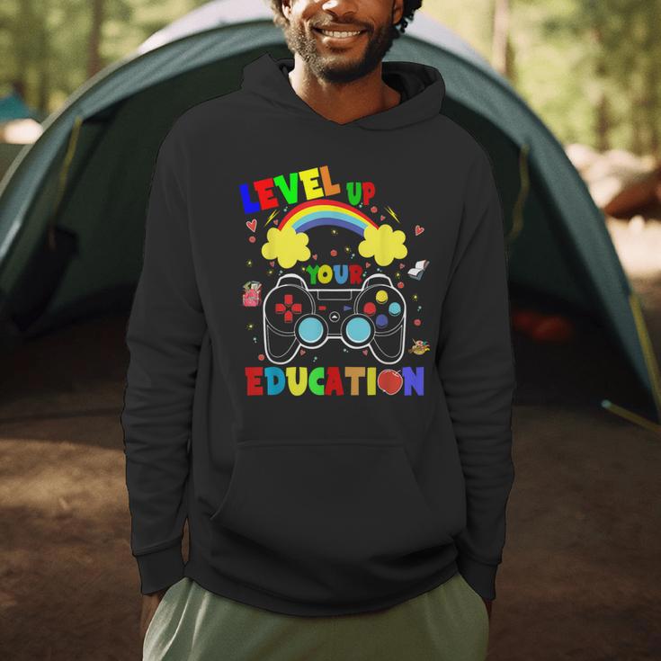 Level Up Your Education Gaming Inspired Teacher Gamers For Men Women Kids Men Hoodie, novelty gifts, funny gifts