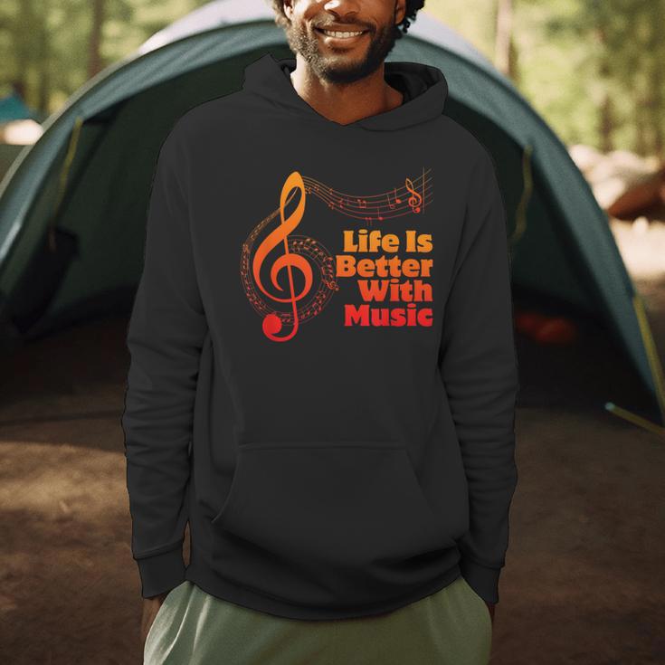 Life Is Better With Music Theory Musician Teacher Notes Clef Men Hoodie, novelty gifts, funny gifts