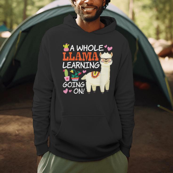 Llama Learning T Shirt Teachers Students Alpaca Lovers Men Hoodie, novelty gifts, funny gifts