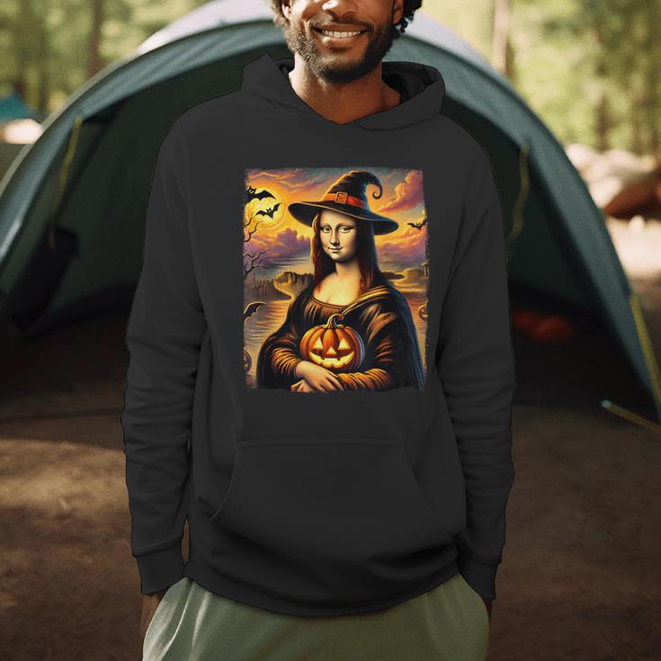Mona Lisa Pumpkin Halloween Art Teacher Witchy Women Kids Men Hoodie, novelty gifts, funny gifts