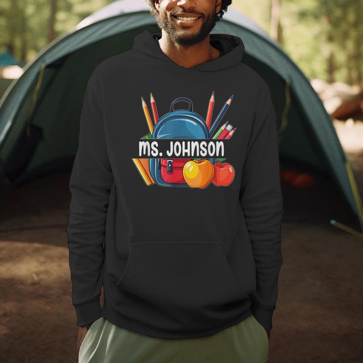 Ms Johnson Personalized Name Back To School Teacher For Men Women Kids Men Hoodie, novelty gifts, funny gifts Ms Johnson Personalized Name Back To School Teacher For Men Women Kids Men Hoodie, novelty gifts, funny gifts