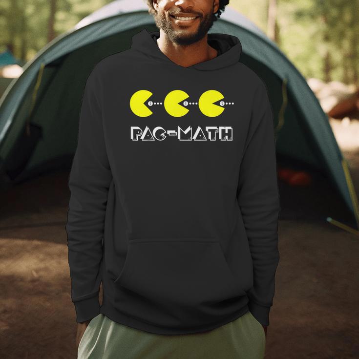Nerdy Pac-Math Nom Retro Game Precalculus Math Teacher Men Hoodie, novelty gifts, funny gifts