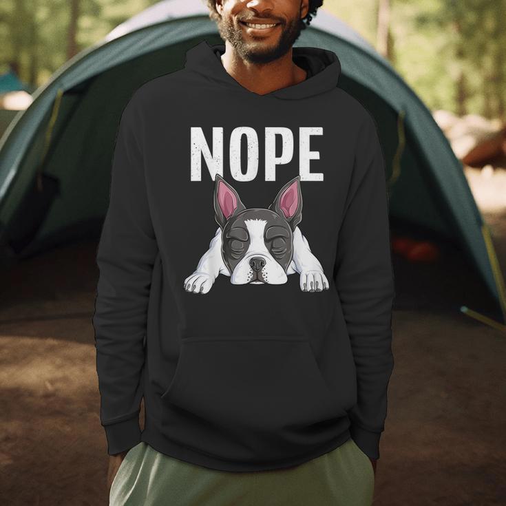 Nope Boston Terrier Puppy Dog Bostie Lover Men Women Girls Kids Men Hoodie, novelty gifts, funny gifts