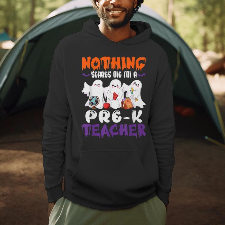 Nothing Scares Me I'm A Pre-K Teacher Halloween Ghosts Men Hoodie, novelty gifts, funny gifts