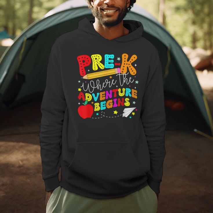 Pre-k Where The Adventure Begins First Day Of Prek Teacher Men Hoodie, novelty gifts, funny gifts Pre-k Where The Adventure Begins First Day Of Prek Teacher Men Hoodie, novelty gifts, funny gifts