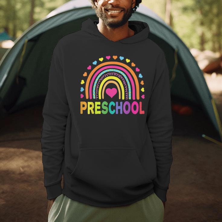 Preschool Rainbow Girls Boys Kids Teacher Back To School Men Hoodie, novelty gifts, funny gifts
