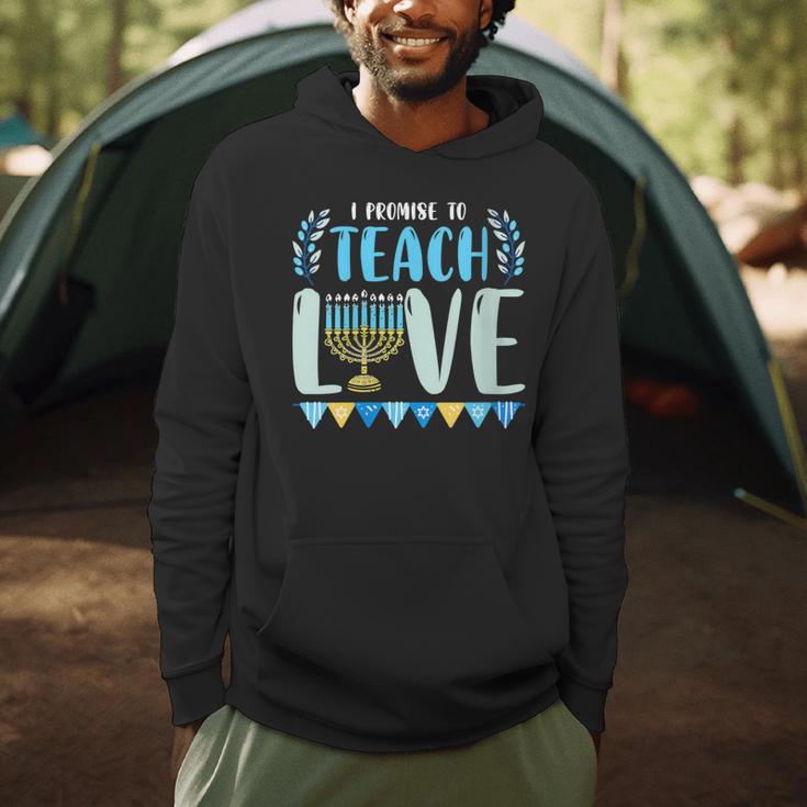 I Promise To Teach Love Hanukkah Chanukah Jewish Teacher Men Hoodie, novelty gifts, funny gifts