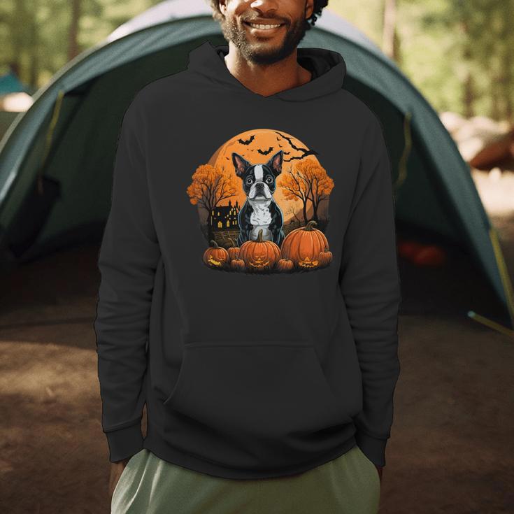 Pumpkin Boston Terrier Costume On Boston Terrier Halloween Men Hoodie, novelty gifts, funny gifts