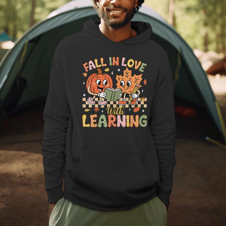 Retro Fall In Love With Learning Autumn Pumpkin Teacher Kids Men Hoodie, novelty gifts, funny gifts Retro Fall In Love With Learning Autumn Pumpkin Teacher Kids Men Hoodie, novelty gifts, funny gifts