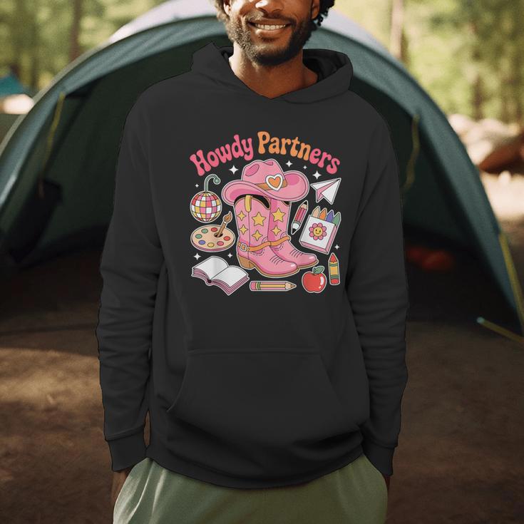 Retro Howdy Partners Cowgirl Cowboy Teacher Back To School Men Hoodie, novelty gifts, funny gifts Retro Howdy Partners Cowgirl Cowboy Teacher Back To School Men Hoodie, novelty gifts, funny gifts