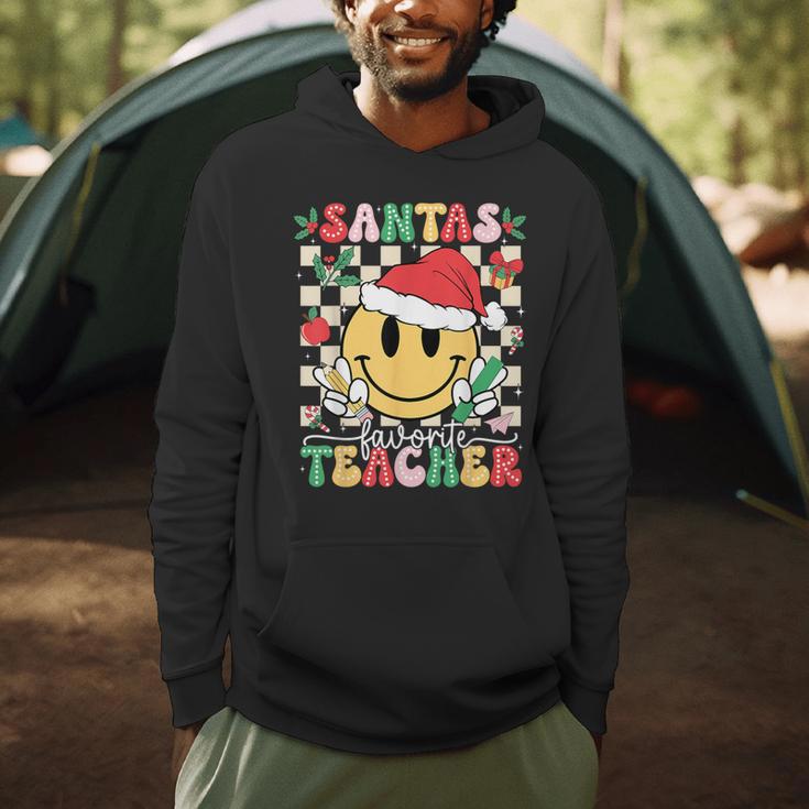 Santas Favorite Teacher Retro Groovy Smile Face Christmas Men Hoodie, novelty gifts, funny gifts Santas Favorite Teacher Retro Groovy Smile Face Christmas Men Hoodie, novelty gifts, funny gifts