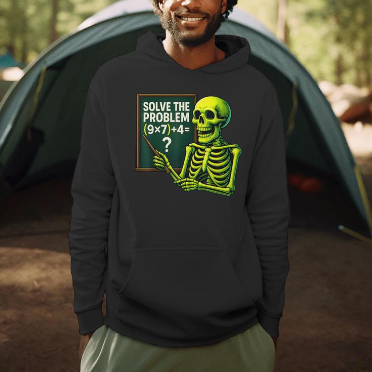 Solve The Problem Skeleton Teacher Halloween Math Six Seven Men Hoodie, novelty gifts, funny gifts
