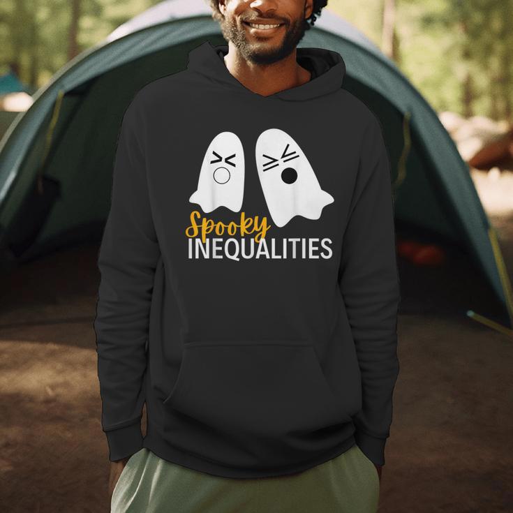 Spooky Ghost Inequalities Halloween Math Teacher Men Hoodie, novelty gifts, funny gifts