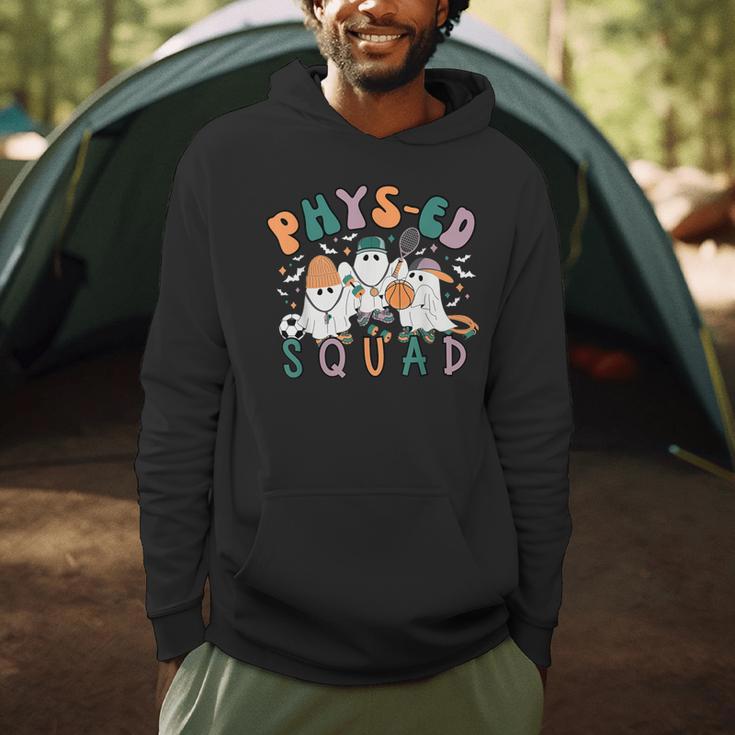Spooky Ghost PE Teacher Squad Physical Education Halloween Men Hoodie, novelty gifts, funny gifts