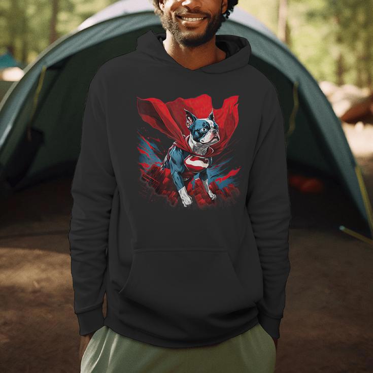 Super Power Superhero Boston Terrier Dog For Men Women Kids Men Hoodie, novelty gifts, funny gifts